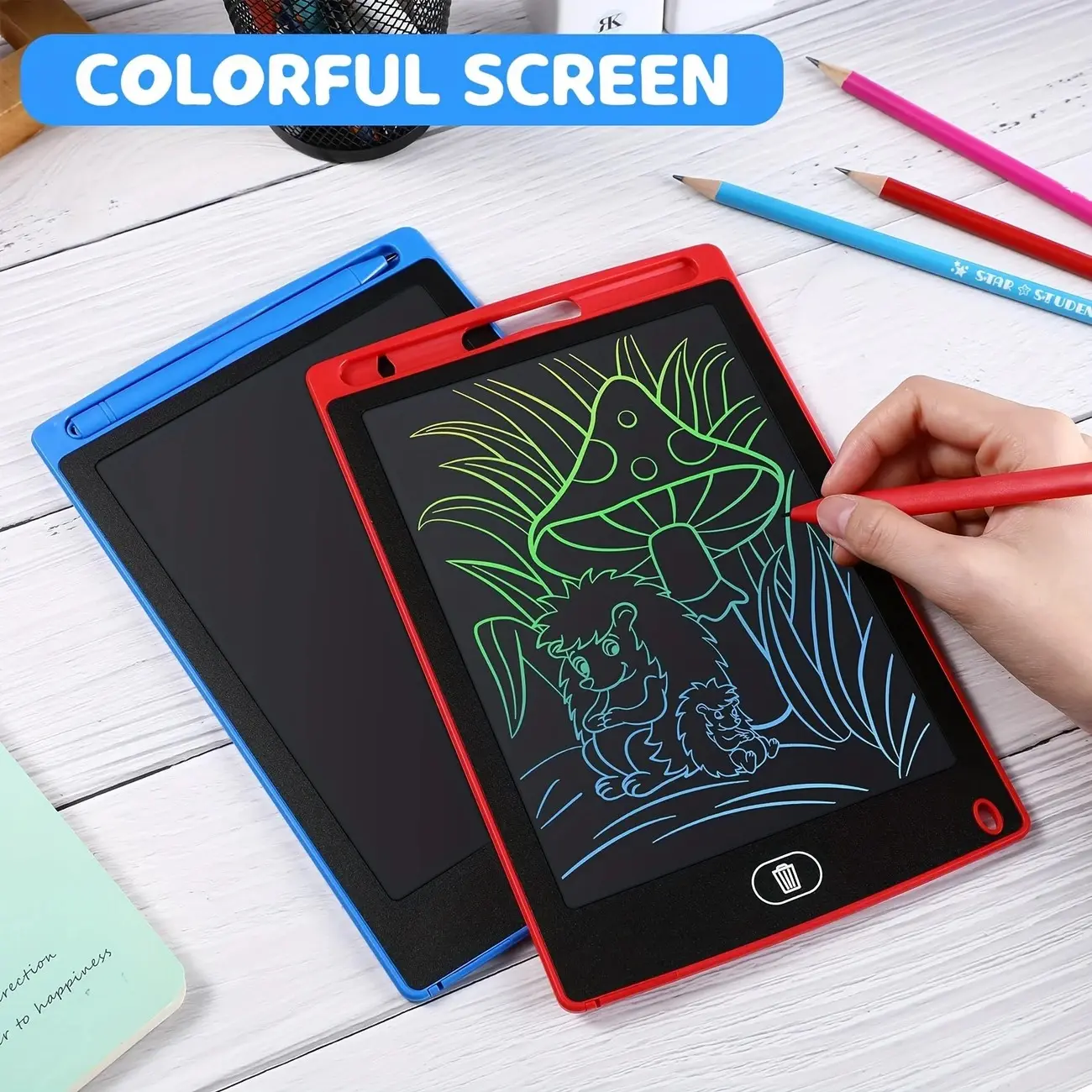 Colorful Screen Drawing Tablet for Kids - Red & Blue Models with Vibrant Display for Creative Fun