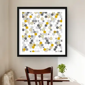 212 MAIN Beehive Gold-Framed Matted Photo Print Wall Art, 24x24 in, Nature-Inspired Home Decor, Artistic Work, Ideal Gift (C1FM2424RWTZ95)