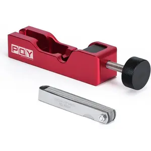 Spark Plug Gap Tool with 32 Blades Steel Feeler Gauge, Spark Plug Gapper Gapping Adjuster for Most 10mm 12mm 14mm 16mm Sparkplug Red