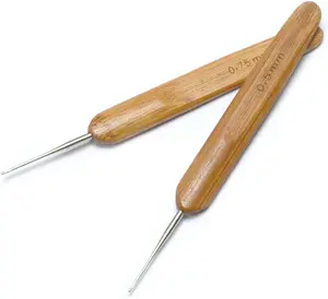 Dreadlocks Crochet Hooks for Hair 2 count/Set (0.5mm+0.75mm)  Handle  Crochet  Steel Crochet Hook Lock for Braid Craft