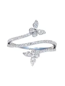 Butterfly Design Rhinestone Decorated Ring, Fashion Accessories for Women for Party, Daily Clothing Decor, Pave Engagement Ring Jewelry Gifts