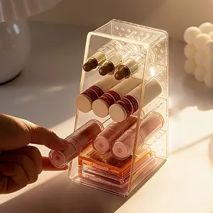 Makeup Organizer Box, Lipstick Display Stand, Powder Blush Eyeshadow Storage Rack, Bathroom Vanity Drawer Insert Dividers