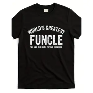 Funny Sarcastic Funcle T-Shirt - World's Greatest Uncle Graphic Tee, Funny Family Gifts for Men & Women, 100% Cotton Short-Sleeve Shirt with Funcle Design, Machine Washable Casual Wear