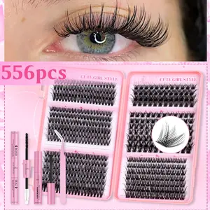 Mixed Styles DIY Lash Clusters Eyelash Extension Kit, Eyelash Extensions Set, 30D40D Individual Lashes Set Soft Long-Lasting Lashes with Bond & Seal & Remover & Tweezer for Beginners Easy At-Home Application