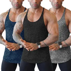 AGILELIN Men's muscle-building vest, moisture-wicking sleeveless training wear, suitable for gym running and fitness