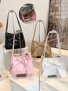Elegant Bow Crossbody Bag, Single Shoulder Handbag, Durable and Easy to Clean, Sweet Multi-Functional Gift for Girls, Valentine's Day, Christmas, Ramadan, Fashionable Crossbody Bag