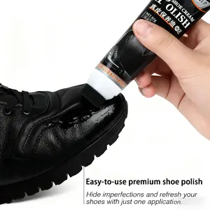 Shoe Polish with Sponge Brush Head, Quick Shine & Stain Removal, Easy Application, Perfect for Shoes Boots Bags