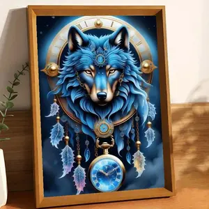 Wolf Pattern DIY Diamond Art Painting Kit without Frame, DIY 5D Diamond Art Painting Kit, Wall Art Decor for Home Living Room Bedroom