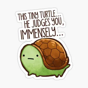 This Turtle Judges You Sticker 3-Inch Funny Vinyl Decal for Car, Laptop, Phone & Water Bottle