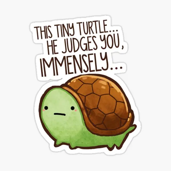This Turtle Judges You Sticker 3-Inch Funny Vinyl Decal for Car, Laptop, Phone & Water Bottle
