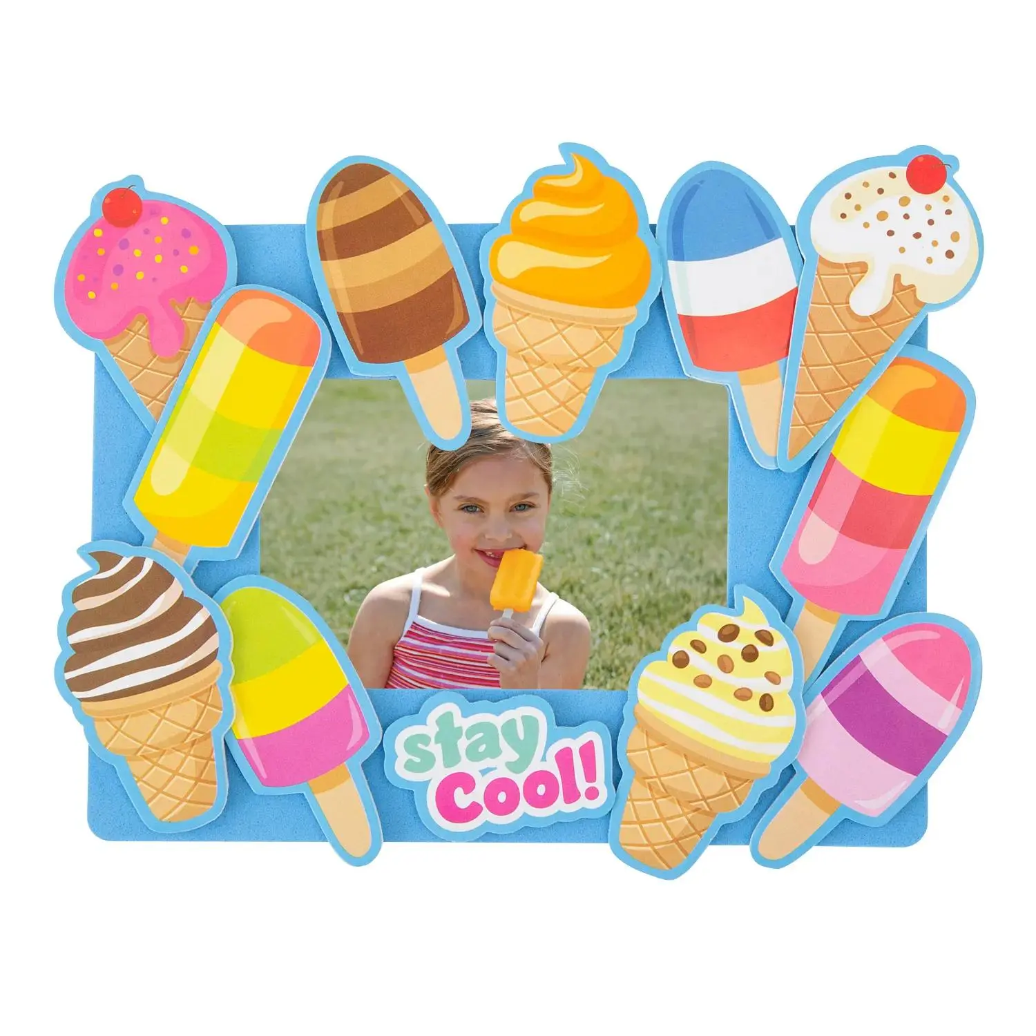 7 1/2" x 6" Ice Cream Treats Picture Frame Magnet Craft Kit - Makes 12