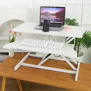 32 Inch Desk Converter, Height Adjustable Sit to Stand Riser, Dual Monitor and Laptop Workstation with Wide Keyboard Tray, White,standing desk -W2641P251901