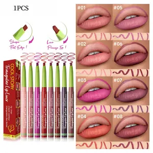 Triangle Beveled Mouth Lipliner Matte Semi Durable Outline Is Not Easy To Take Off Makeup Lipstick Waterproof Sweat Lip Glaze Makeup Party Gift