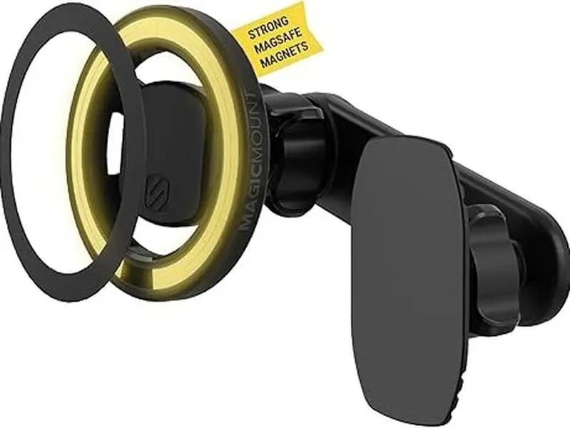 Scosche MagicMount MS 5-in-1 MagSafe Magnetic Multi-Mount Car Holder - Adjustable Dashboard, Vent, Behind-Screen Stand for Road Trips, Hands-Free Driving