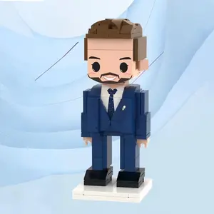 JollyJubilant Wedding Gifts Blue Dress My Custom Brickfigures Custom Head Cute Brick Figures Small Particle Block Toy Building Blocks (YL1P-132)