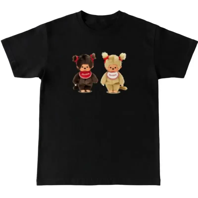 Monchhichi Cute Couple Y2K Vintage Graphic T-Shirt, Funny Meme Gift