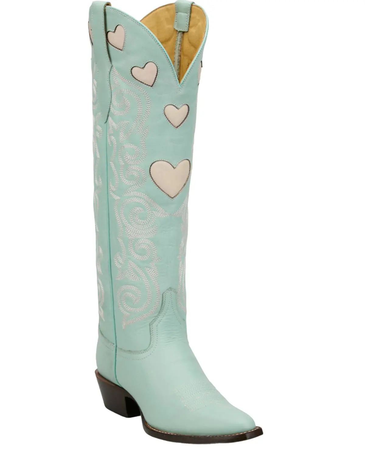 Justin Women's Women'S Heart Inlay Tall Western Boot Snip Toe - Vn4491l