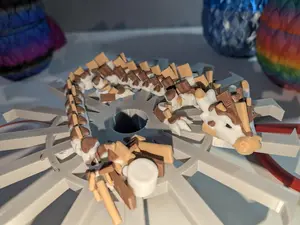 S’mores Dragon Articulated 3D-Printed Flexible Campfire Food Dragon Fantasy Creature Fidget Multiple Sizes