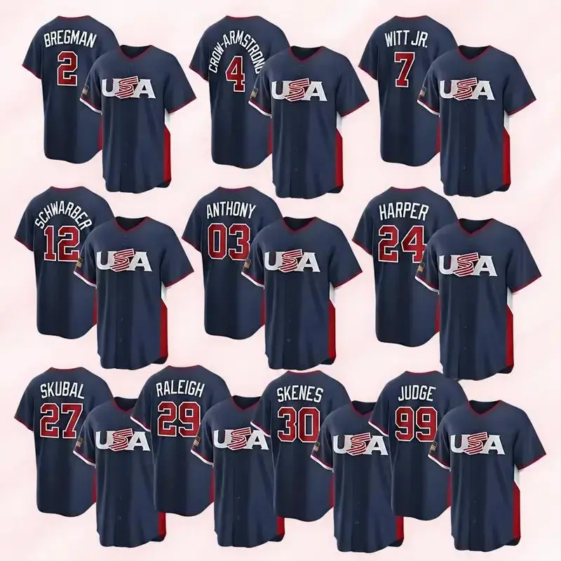 2026 USA Baseball Jersey – Personalized Navy White Fan Apparel