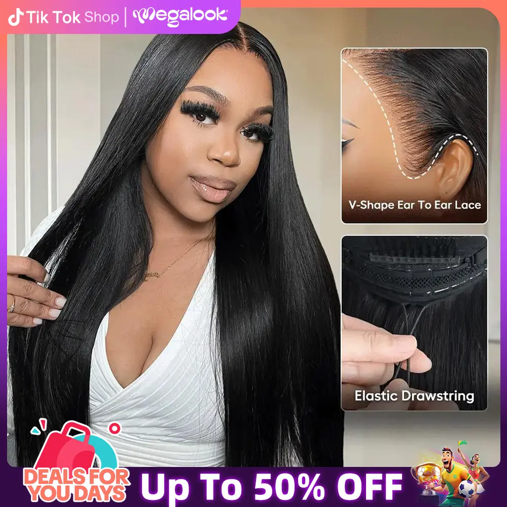 Megalook 13x6 Glueless Transparent Lace Frontal Wigs Chestnut Brown/Natural Color Pre-everything Glueless Wig 180% Density Pre-plucked Natural Hairline Vacation Hair#WorldCup2026#gameday outfits#SummerWins #DealsForYouDays