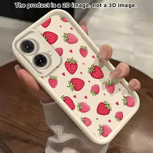 Strawberry Heart Dream2D Pattern Phone Case suitable for Motorola Moto G54 G86 G85 G84 Edge70 60 Fusion Stylus Moto Series(G04-G75 E13-E32 Edge40Neo Pro-50 Fusion)4G 5G Full Camera Protection Slim Cover Smartphone Casing