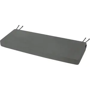 Outdoor Bench Cushion 48 x 16 Inch Rainproof Patio Furniture Cushions 3-Year Color Fastness Garden Settee Porch Pads with Ties, Dark Gray