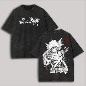 My Hero Academia Katsuki Bakugo Printed Unisex Washed T-Shirt b62