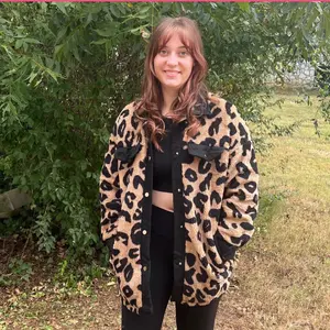 Leopard Print Shacket trimmed in black