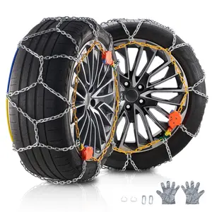 VEVOR Auto Tightening Snow Chains,  Diamond Mesh Traction Wheel Chains for Anti-slip, Alloy Steel Tire Chains for Tires 265/75-15, 265/75-16, LT265/75-16, 255/75-17, LT255/75-17, 275/45-22, 265/70-16