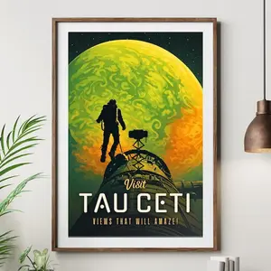 [SALE UP TO 50% + FREE SHIP]  Hail Mary Poster, Tau Ceti Retro Travel Print