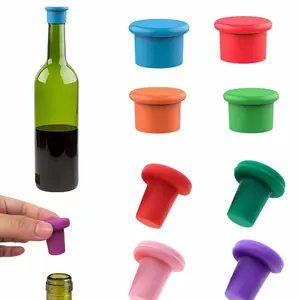8-Pack Vibrant Silicone Wine Stoppers - Home Bar Accessories - Reusable, Airtight Champagne & Beer Bottle Sealer - Leakproof Beverage Savers for Wine, Sparkling Drinks, Soda (Multi-Color)