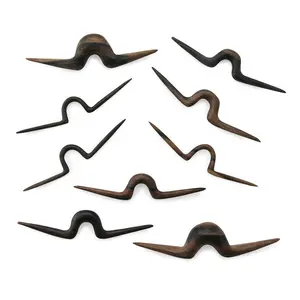 Pencil Mustache Areng Wooden Septum Bar