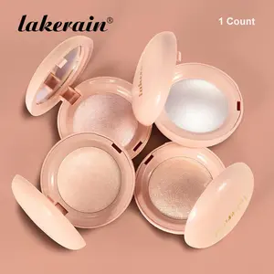 Lakerain Long-Lasting Shimmering Baked Powder Highlighter, Lightweight & Silky, Blends Seamlessly on Skin, Natural Glow Without Looking Cakey, Ultra-Fine Pearl Pigments, Smudge-Proof, Water-Resistant & Transfer-Proof, 4 Shades for All Skin Tones