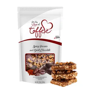For the Love of Toffee Spicy Pecans and Dark Chocolate Toffee