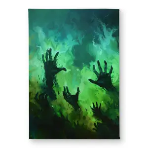 Conscious Sales CODM17240QX9GY 17 x 24 in. Hands of Despair Green Indoor & Outdoor Door Mat - Home Decor