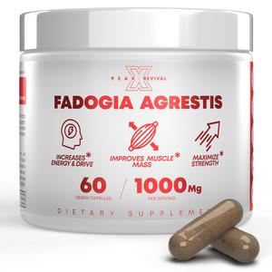 Fadogia Agrestis 1000mg – Testosterone Booster for Men – Natural Testosterone Support, Strength, Stamina, Energy, Muscle Growth & Recovery – Men's T Booster Pills, Vegan, Non-GMO, Third-Party Lab Tested, 60 Capsules