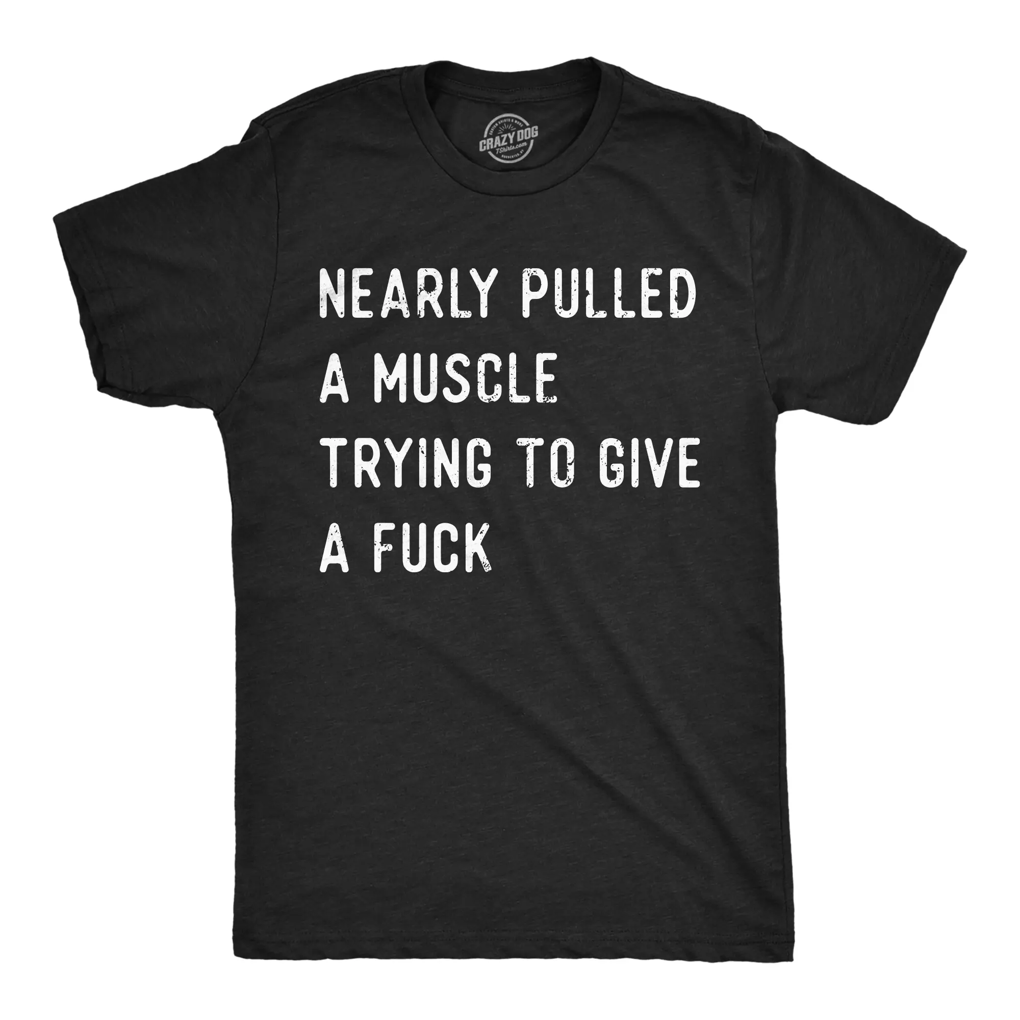 Mens Funny T Shirts Nearly Pulled A Muscle Trying to Give A F*ck Sarcastic Novelty Tee for Men Mens Funny T Shirts Cool Vintage Fashion T-Shirt Gift Classic Menswear Funny offensive Short Sleeve Novelty Tees Black -