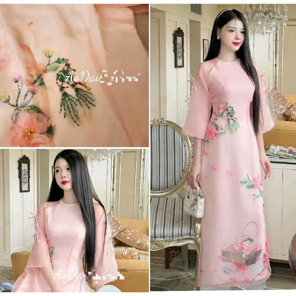 Vietnamese Ao Dai M17 ( Vietnamese Size ) / Áo Dài Cách Tân Truyền Thống Việt Nam/ Girl Ao Dai / Luna Ao Dai / Áo Dài Tết / Wedding Party Ao Dai