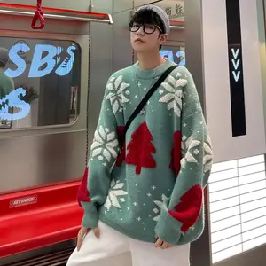 Christmas Tree Couple Street Sweater Cotton