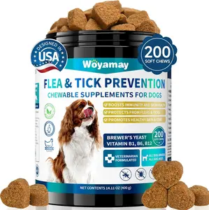 Woyamay Omega-3 Flea & Tick Prevention Dog Chews - 200 Soft Treats with Chicken Flavor, Fish Oil, Coconut Oil, Neem & Brewer's Yeast for Skin & Immune Health TikTokShopHolidayHaul