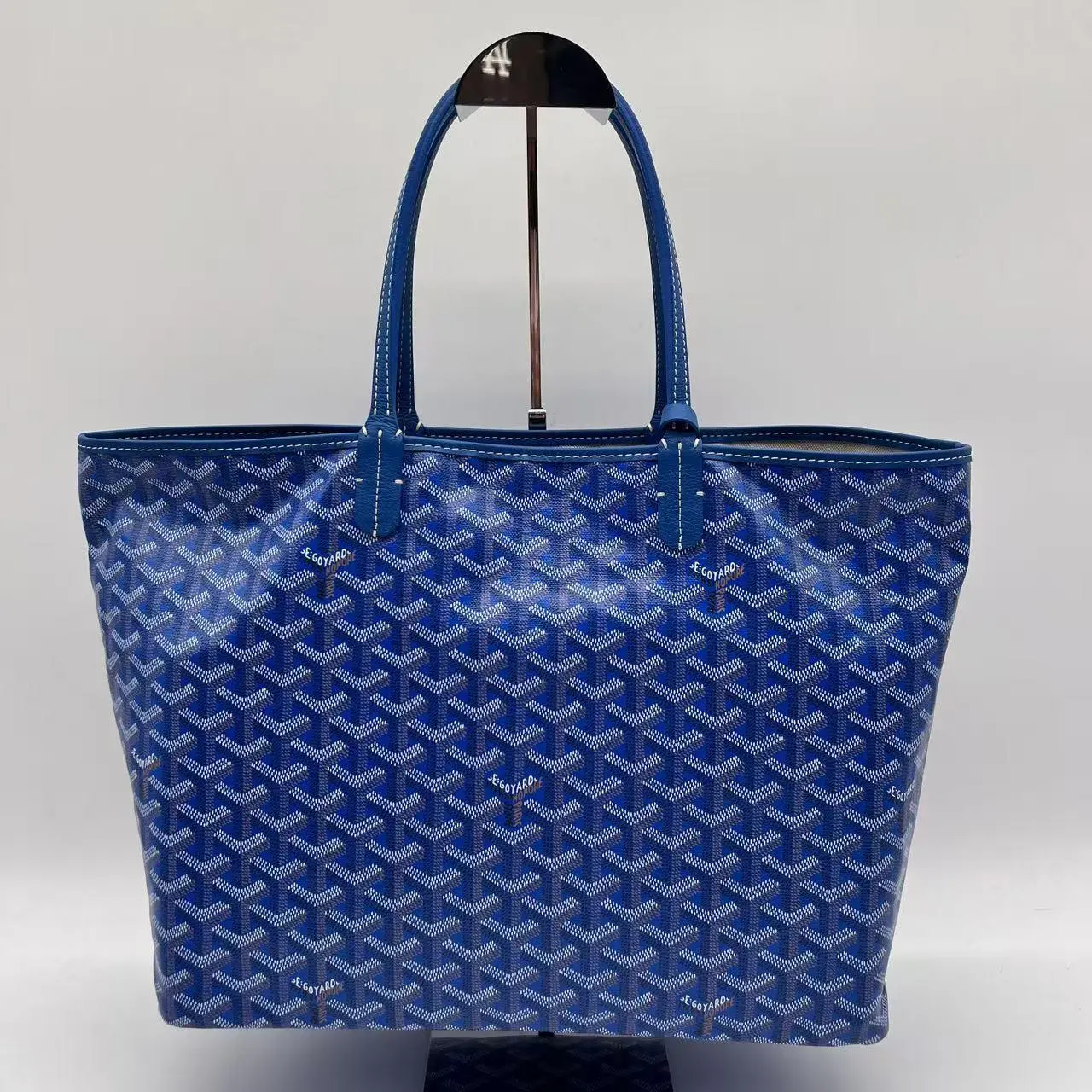 Pre-owned Goyard coated canvas Tote Bags Goyardine Saint Louis PM Sky Blue