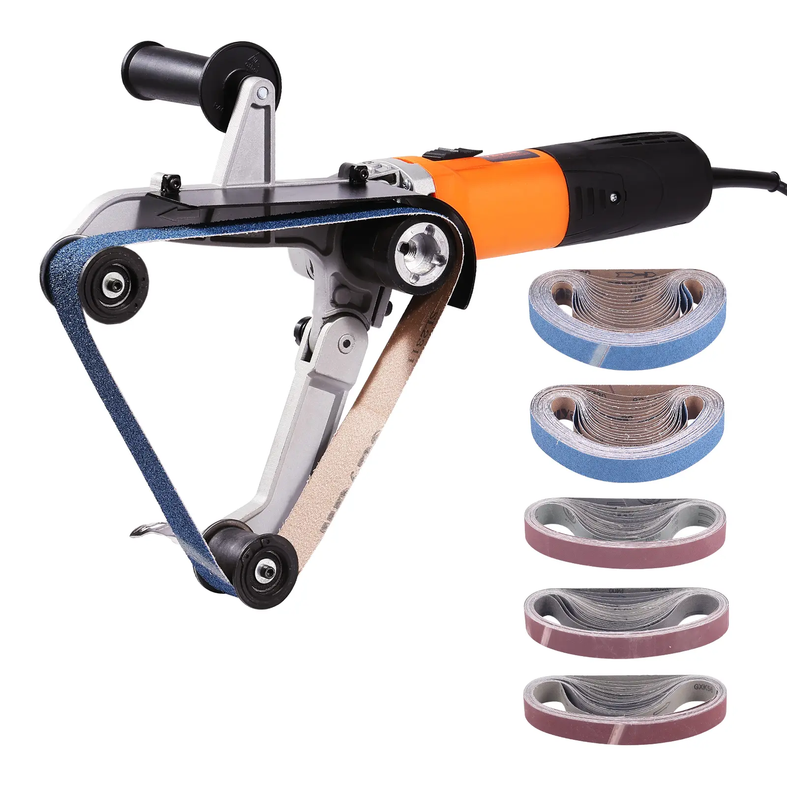 【summerfinds】VEVOR Pipe Tube Polisher Sander, 1000W Pipe Belt Sander with 6 Variable Speeds 1100-3200rpm, Professional Belt Sander Grinding Machine with 100PCS Sanding Belts for Burnishing Finishing Rust Removal
