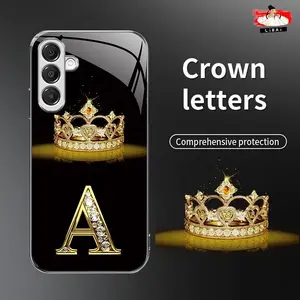 Suitable for [Galaxy A16] New high-end crown letter electroplated glass mobile phone case new business simple explosion-proof mobile phone case affordable anti-fall anti-fingerprint 995