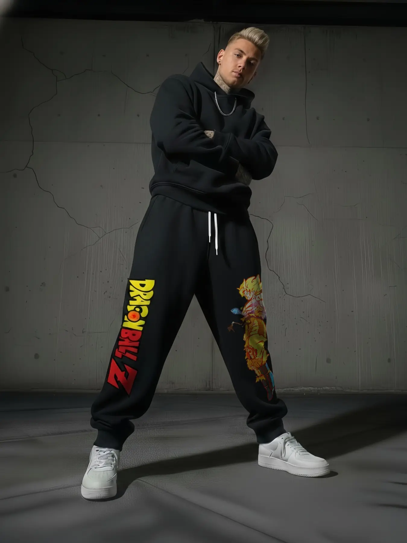 Goku Print Casual Pants, Men's Heavyweight Jogger Pants with Drawstring Waist, Women's Stylish Fitness Trousers, Active Workout Sweatpants