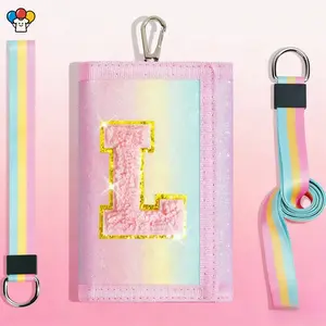 HER-Girls Wallet for Kids Initial Pink Sparkly Cute Toddler Purse 6-12 Year Old Teen Girl Christmas Stocking Stuffers Birthday Gifts Ideas Valentines Gift Trendy Stuff Letter L