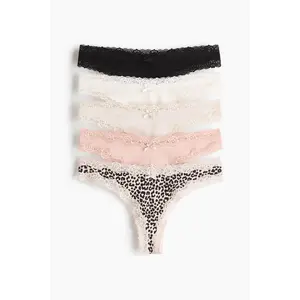 H&M 5-pack cotton and lace Brazilian briefs