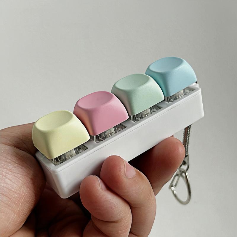 Keyboard Fidget Toy Nine-Key Clicker Keychain Anxiety Stress Reliever Autism Toy Push Bubble Sensory Fidget for Kids Adults Portable ABS Material Bright Colors Comfortable Touch
