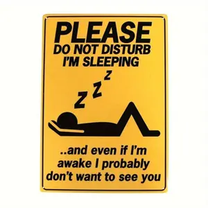 Hello Young Funny "Do Not Disturb Sleeping" sign! Humorous decor for home/office, super cute! Fall Decor For Home