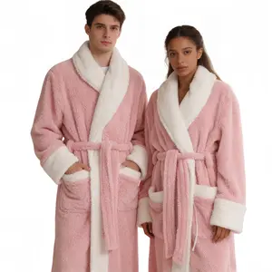 250g Premium Soft Plush Couple Bathrobe - No Hat, Adjustable Belted Waist, Timeless Solid Color Design for Men & Women aerie plus  size  girl