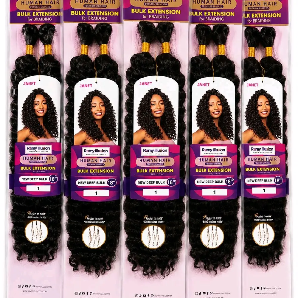 Remy illution Virgin hair  bulk extensions for braiding pack of 10